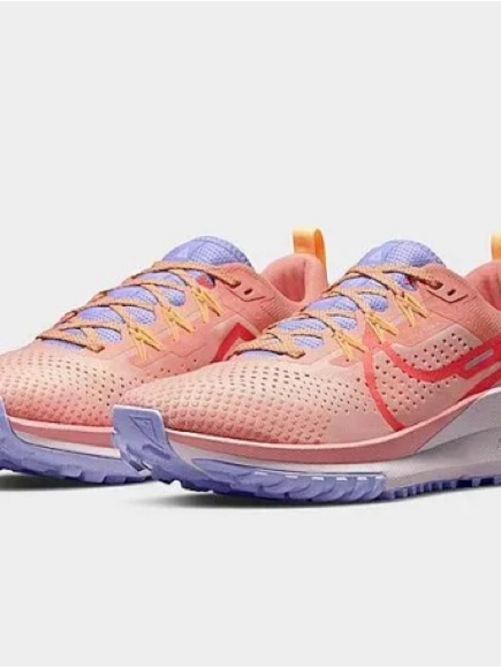Nike Women's Coral Pink & Lavender Running Sneakers with Yellow Accents